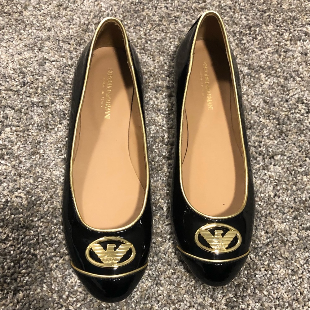 Emporio Armani Women’s Black Flats Size 7